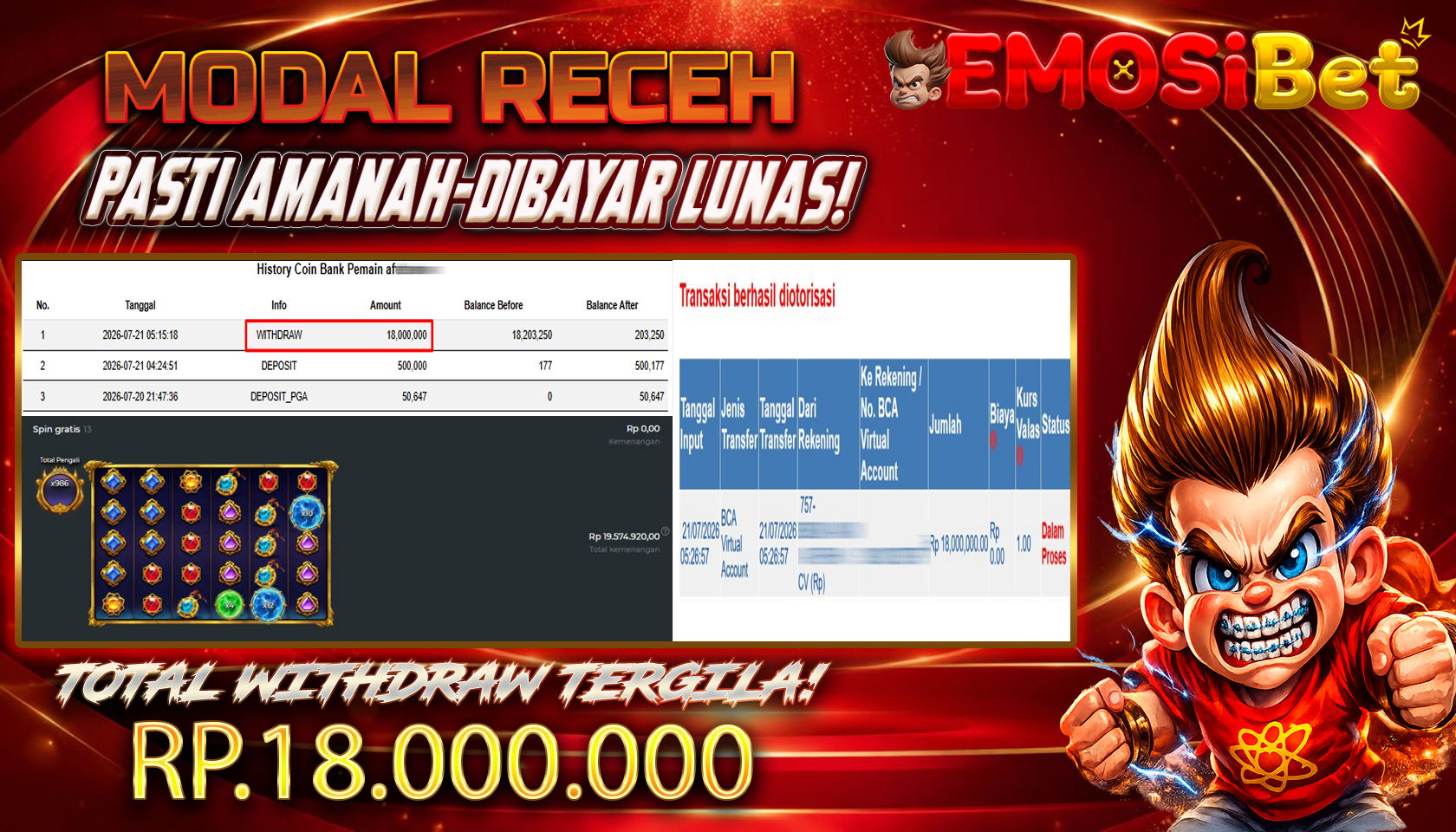 BUKTI JP MEMBER EMOSIBET