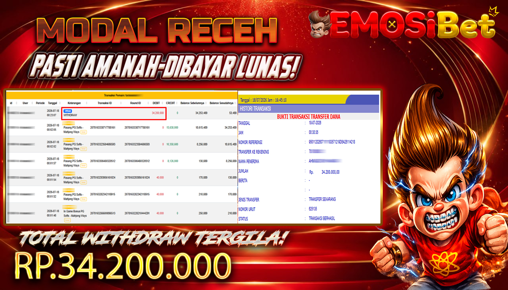 BUKTI JP MEMBER EMOSIBET
