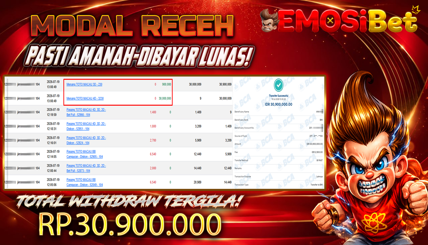 BUKTI JP MEMBER EMOSIBET