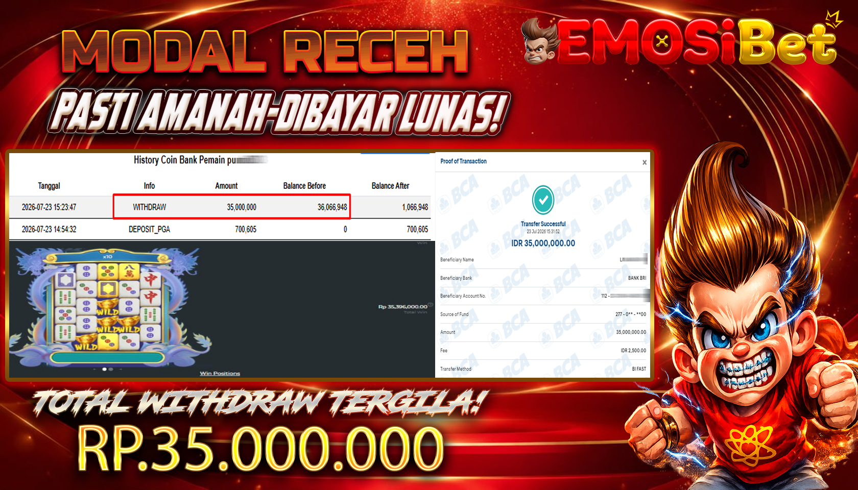 BUKTI JP MEMBER EMOSIBET