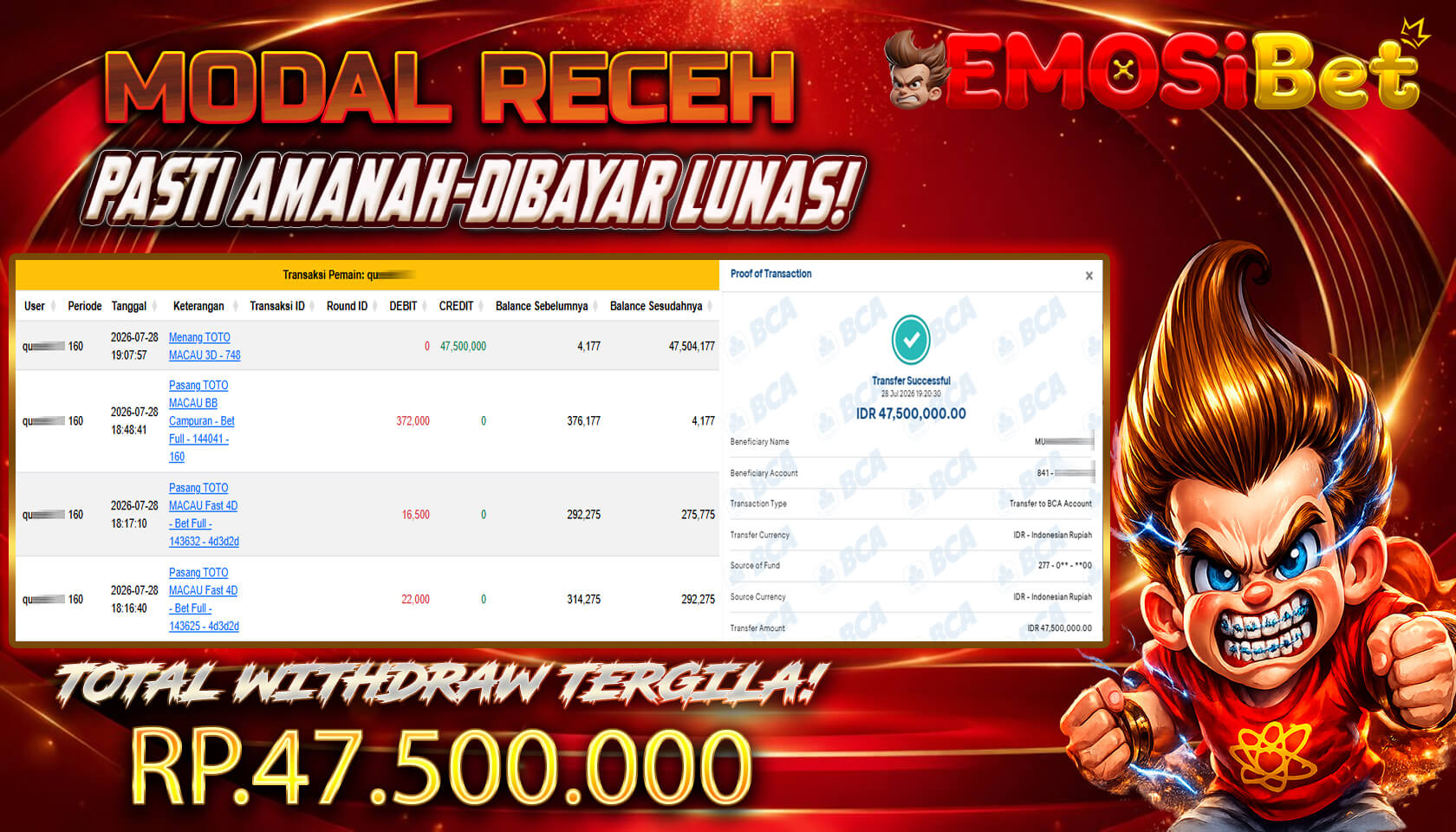 BUKTI JP MEMBER EMOSIBET