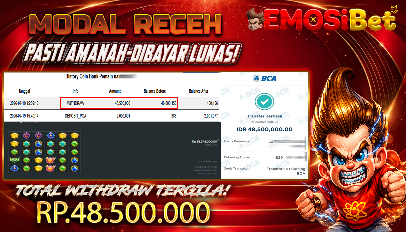BUKTI JP MEMBER EMOSIBET