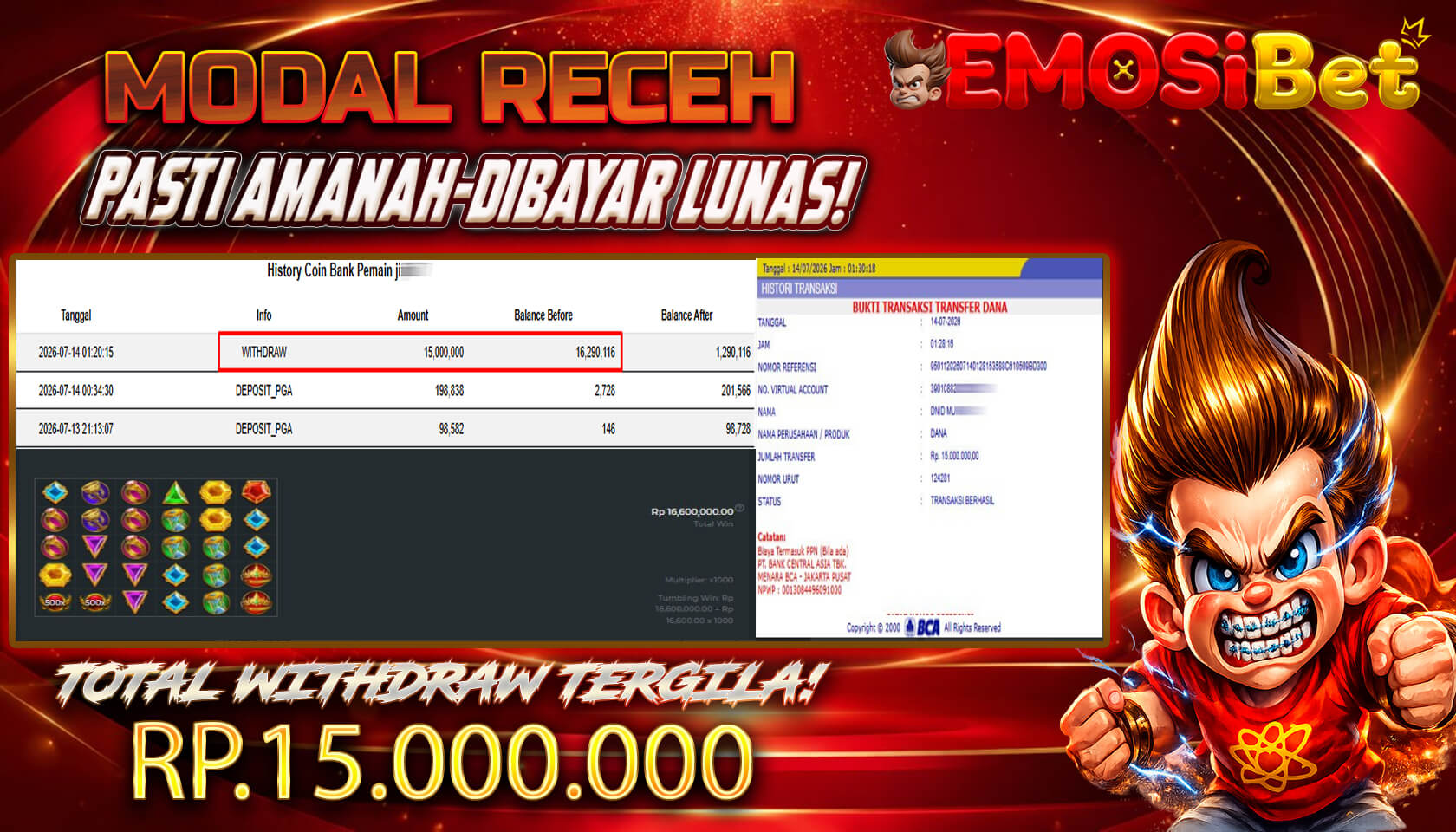 BUKTI JP MEMBER EMOSIBET