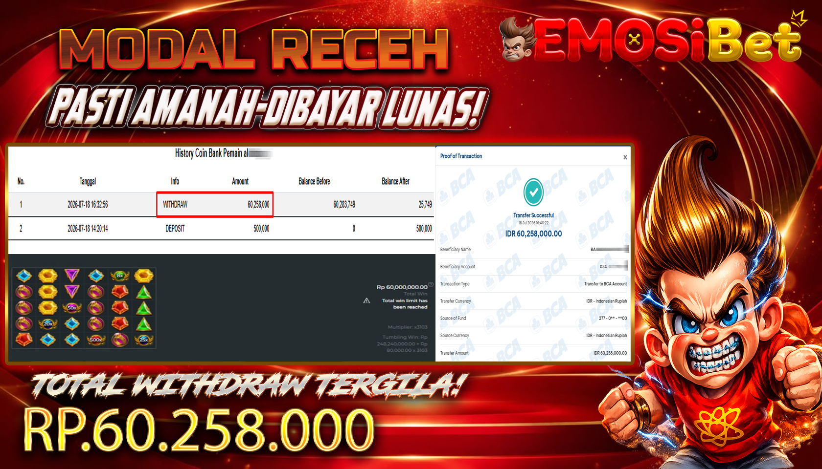 BUKTI JP MEMBER EMOSIBET