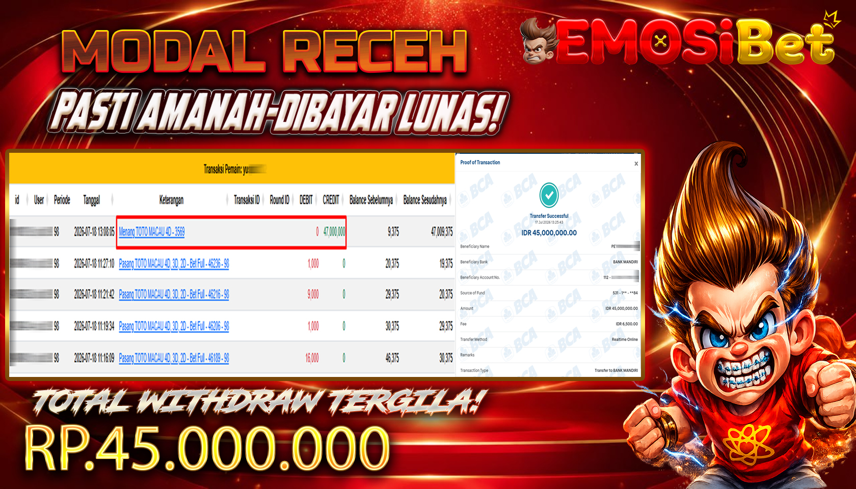 BUKTI JP MEMBER EMOSIBET