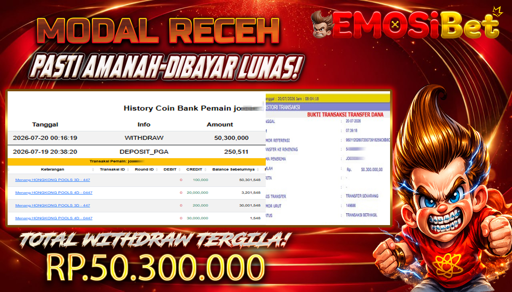 BUKTI JP MEMBER EMOSIBET