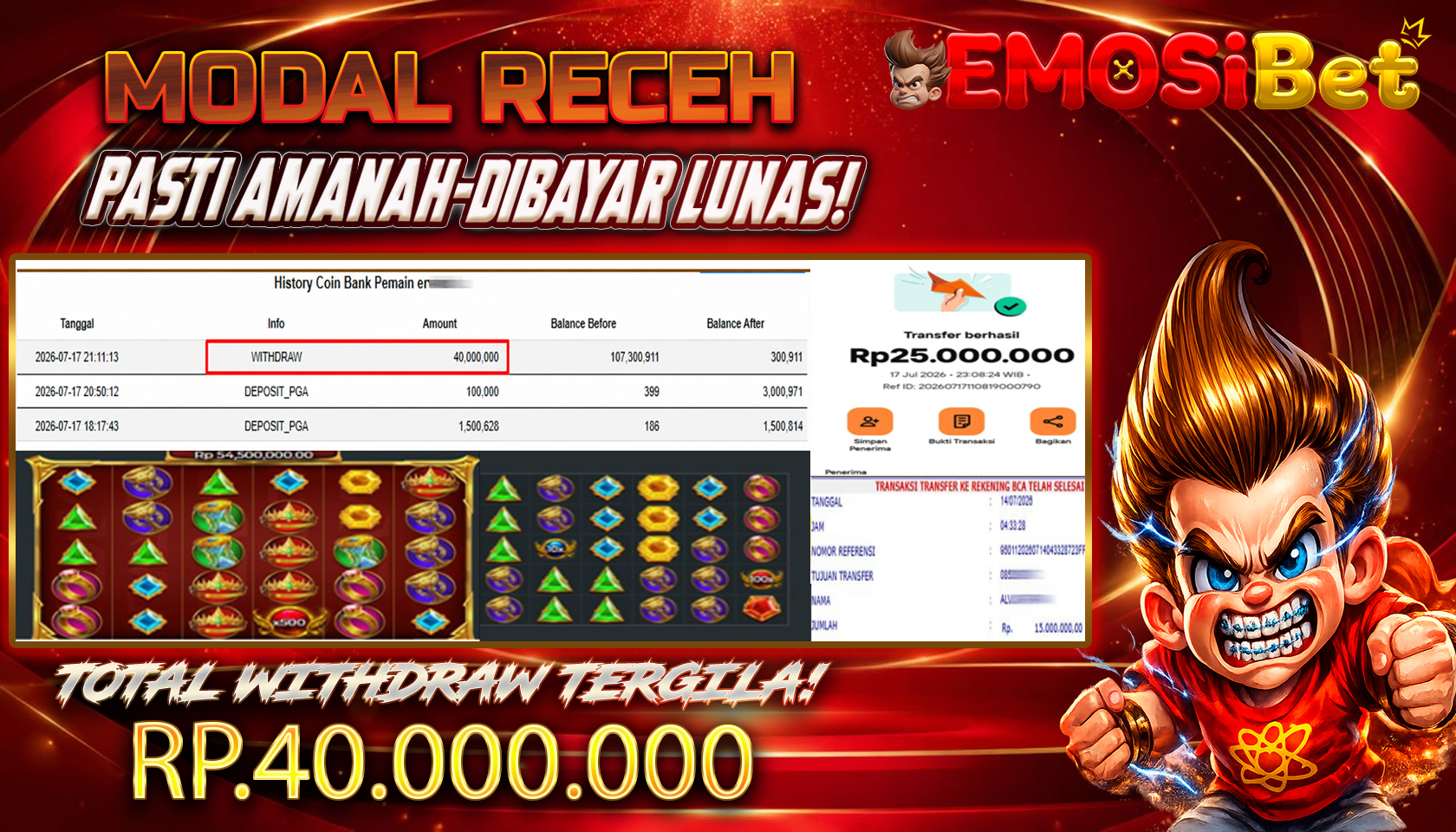 BUKTI JP MEMBER EMOSIBET