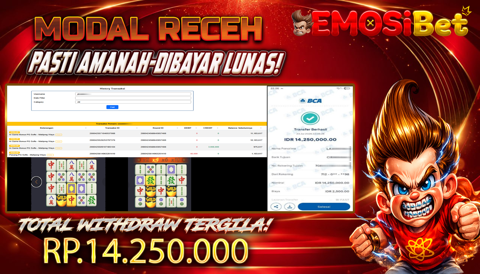 BUKTI JP MEMBER EMOSIBET