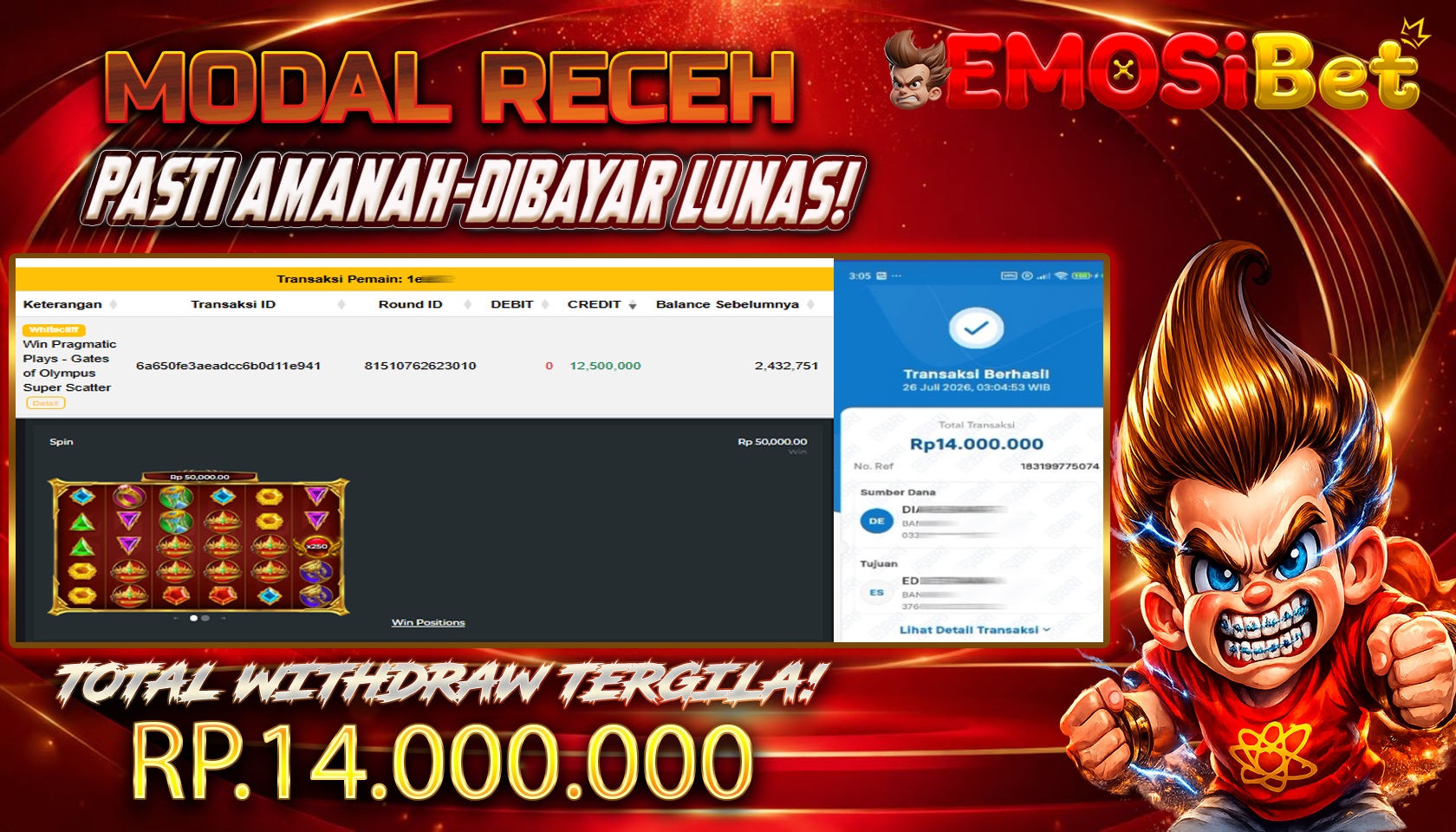 BUKTI JP MEMBER EMOSIBET