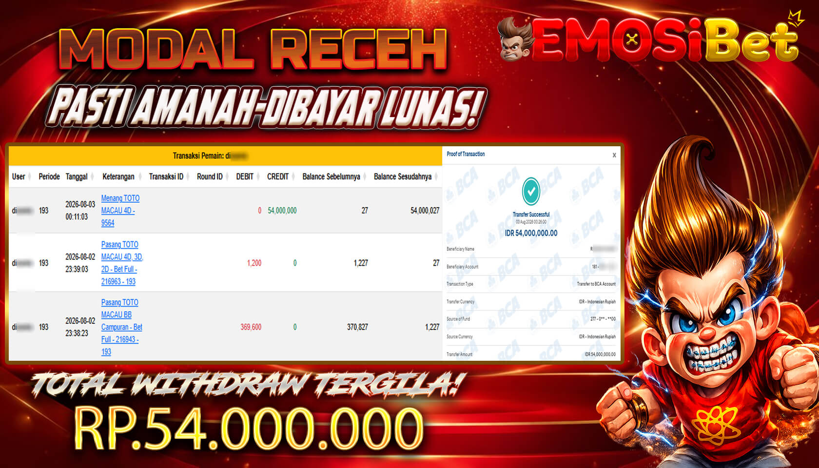 BUKTI JP MEMBER EMOSIBET