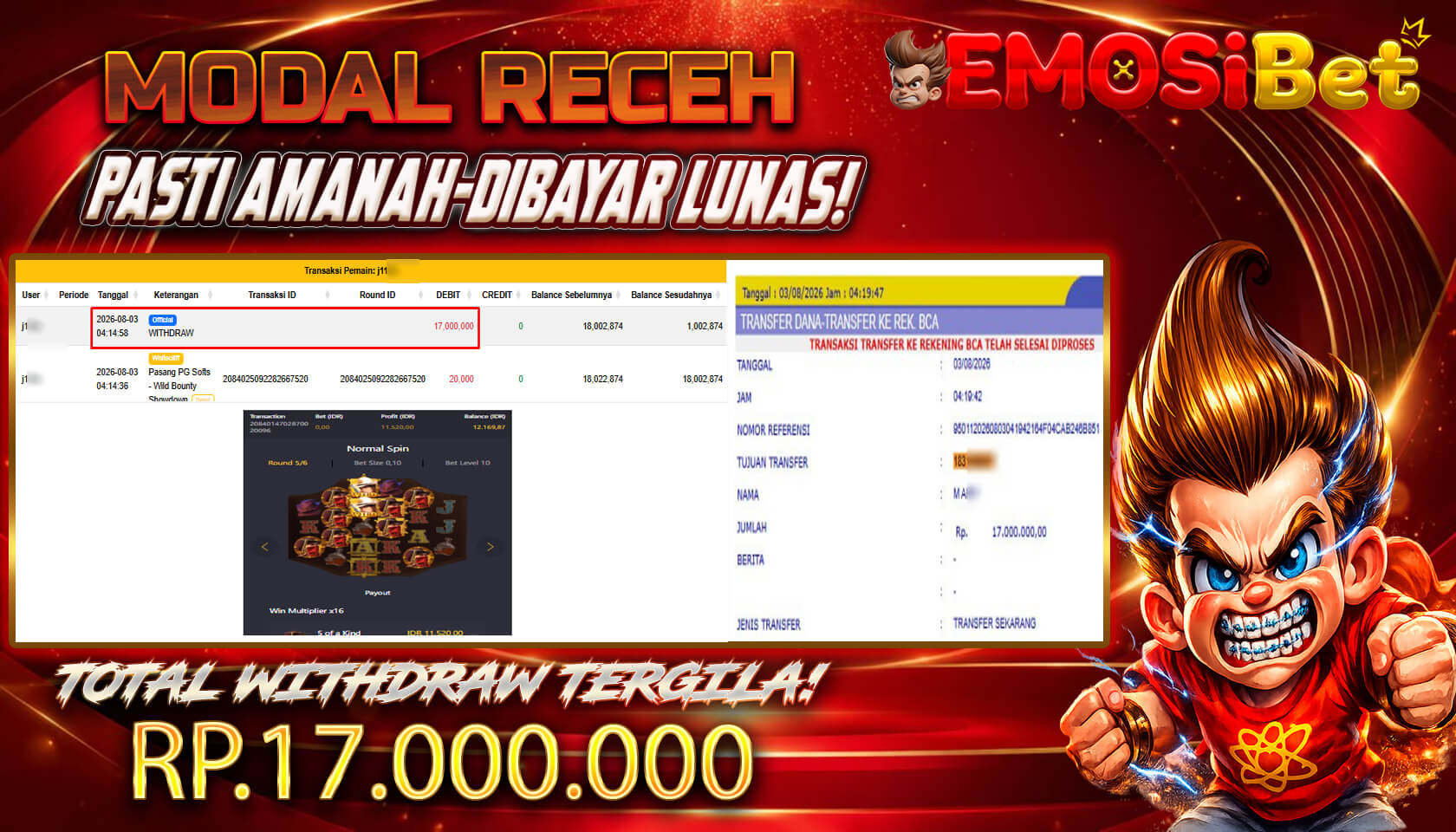 BUKTI JP MEMBER EMOSIBET