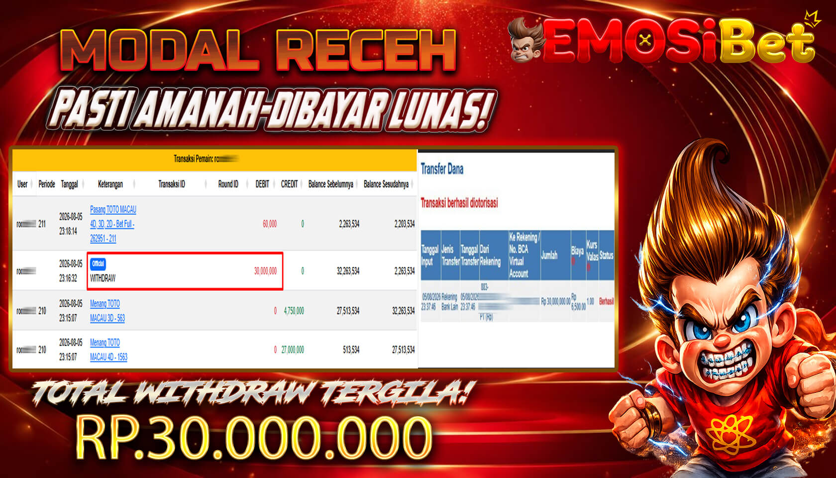 BUKTI JP MEMBER EMOSIBET