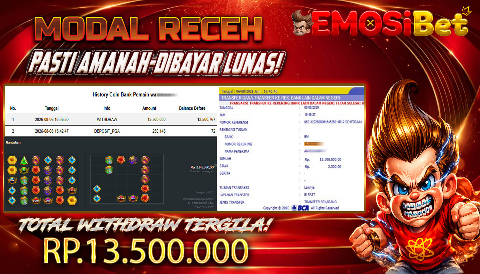 BUKTI JP MEMBER EMOSIBET