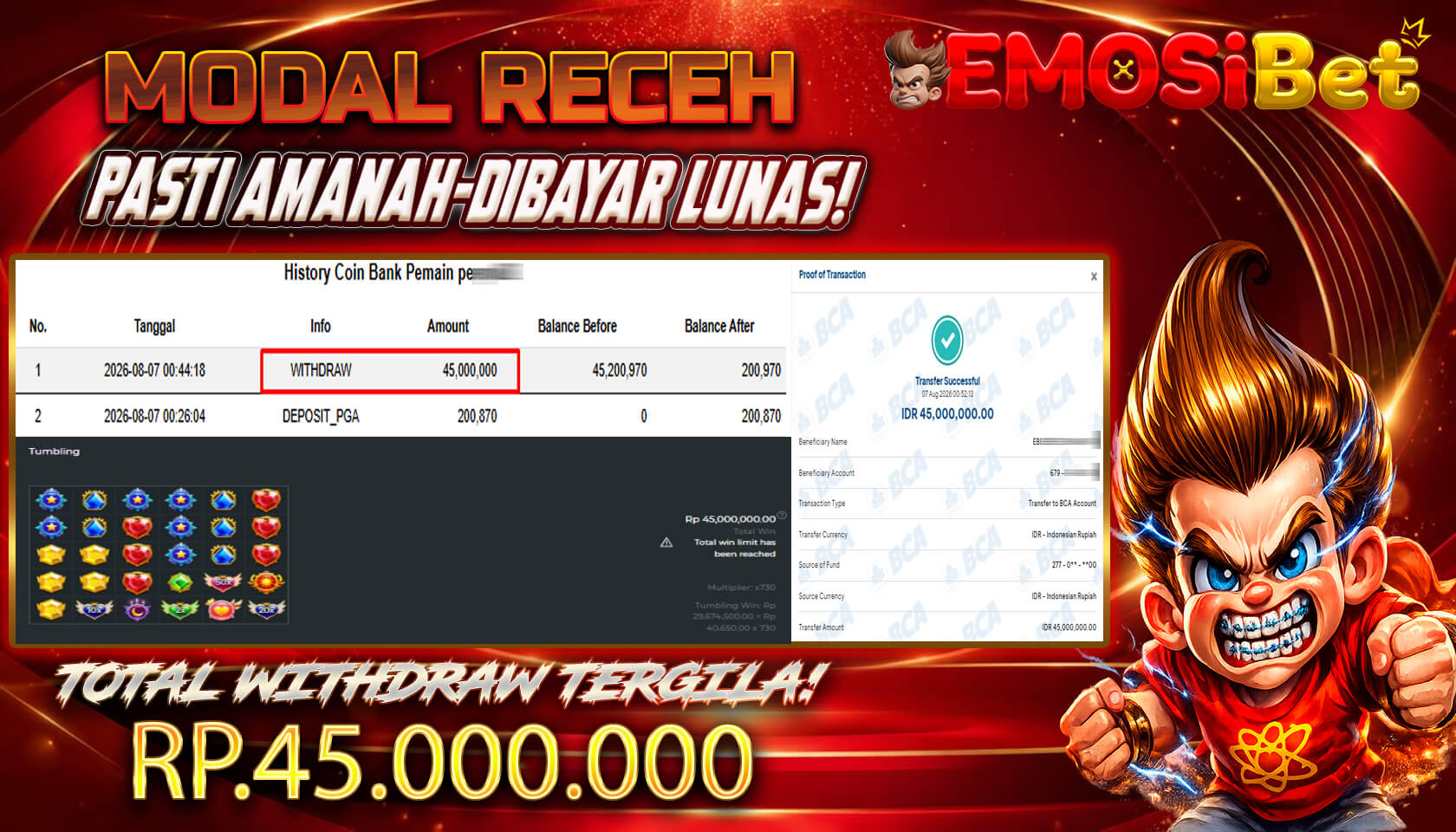 BUKTI JP MEMBER EMOSIBET