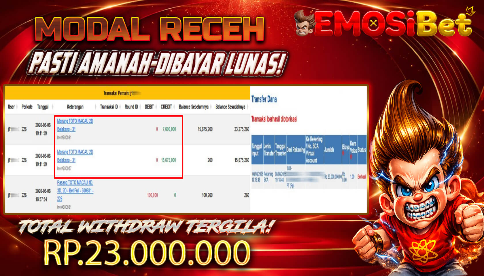 BUKTI JP MEMBER EMOSIBET