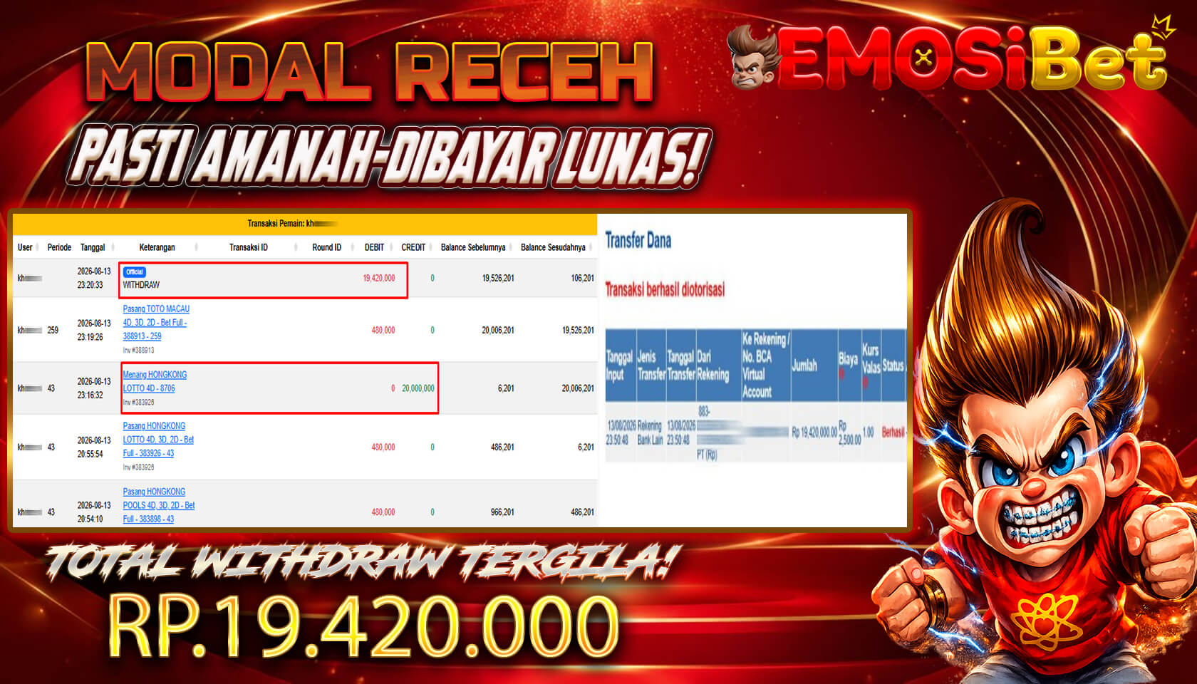 BUKTI JP MEMBER EMOSIBET