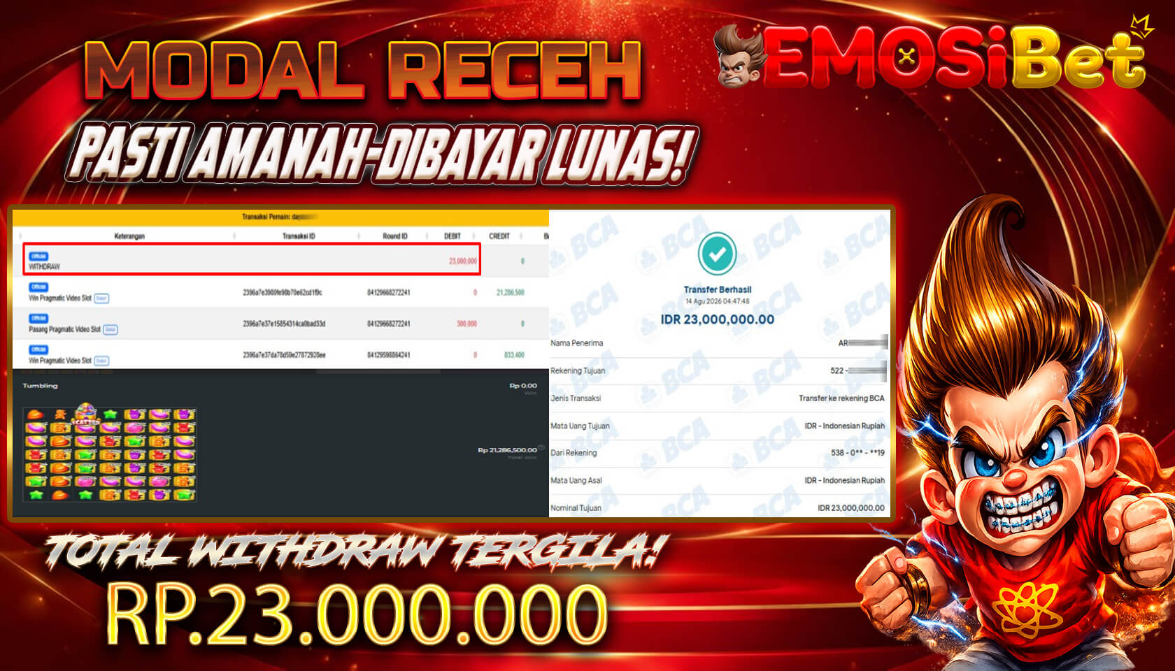 BUKTI JP MEMBER EMOSIBET