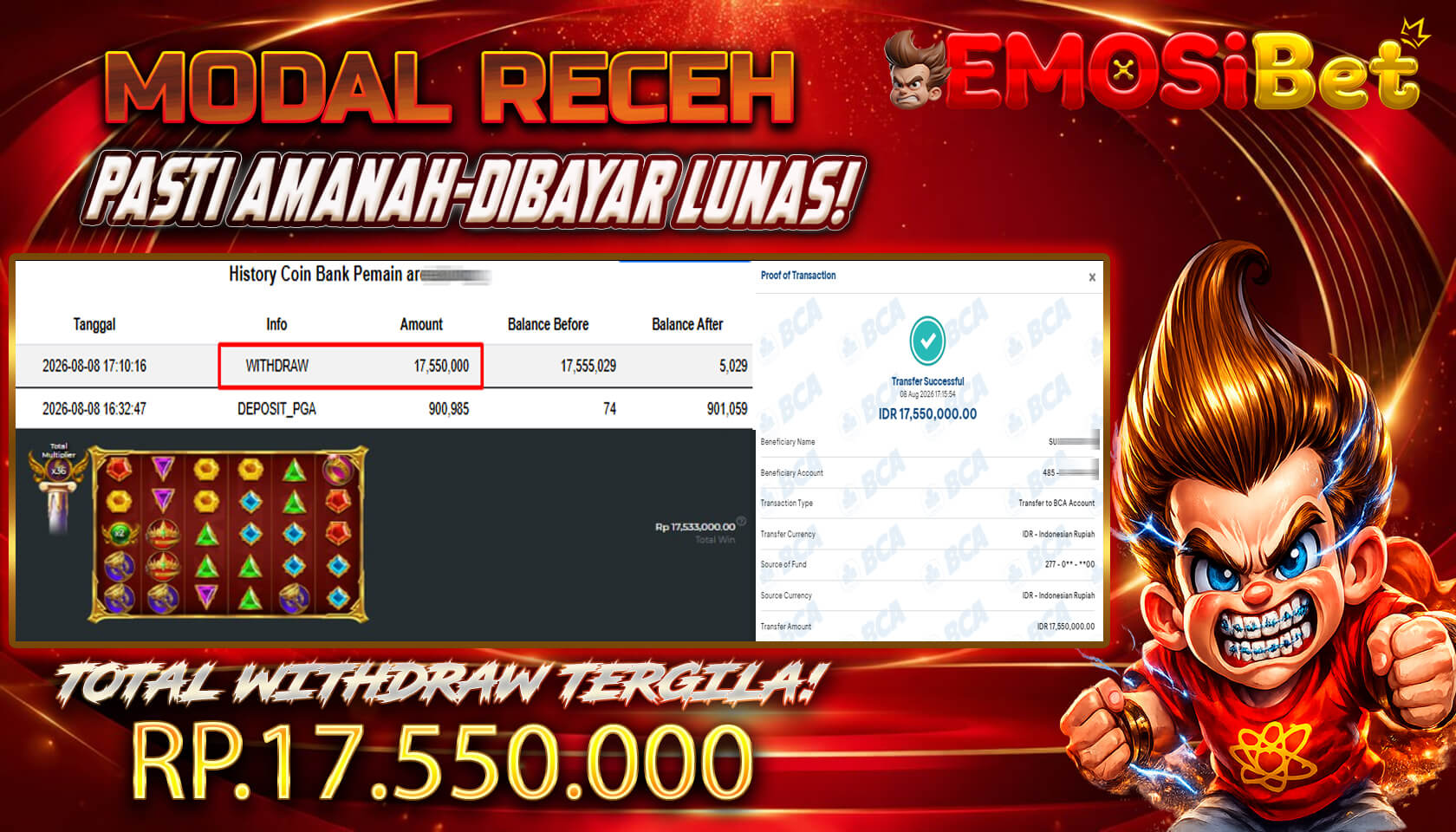 BUKTI JP MEMBER EMOSIBET