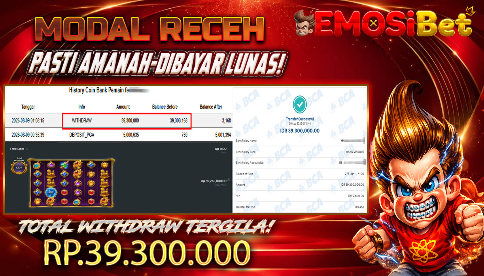 BUKTI JP MEMBER EMOSIBET