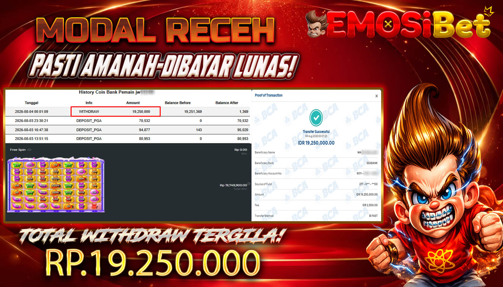 BUKTI JP MEMBER EMOSIBET