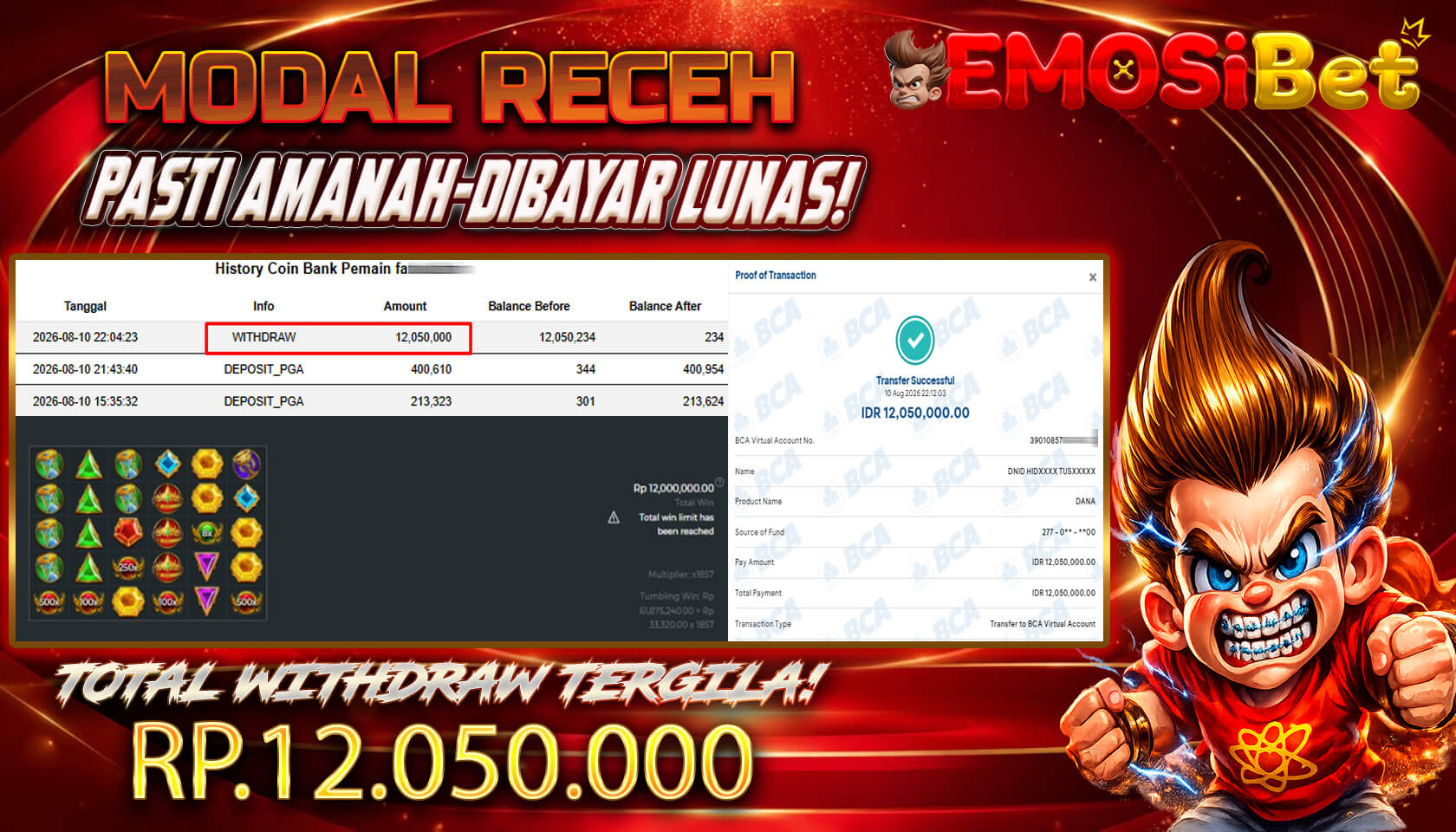 BUKTI JP MEMBER EMOSIBET
