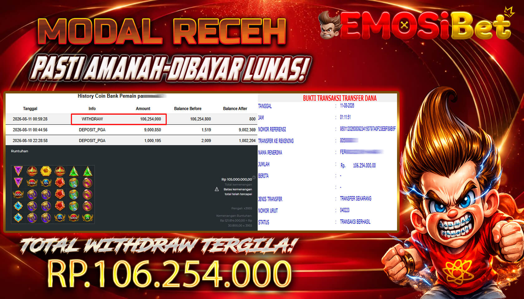 BUKTI JP MEMBER EMOSIBET
