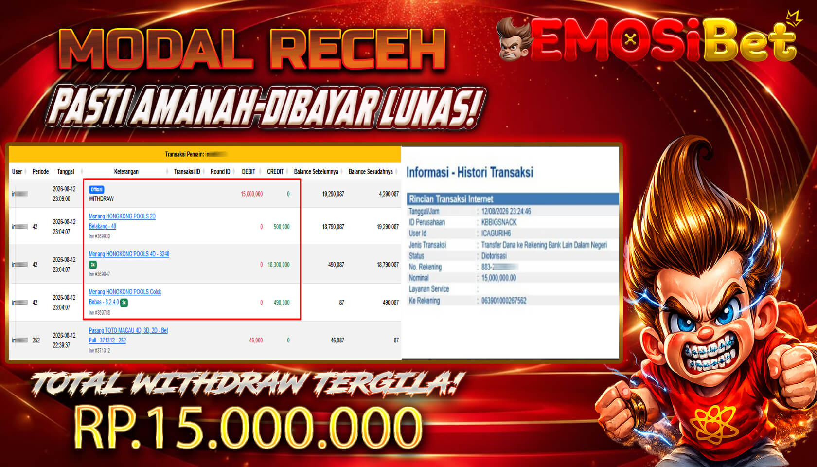 BUKTI JP MEMBER EMOSIBET