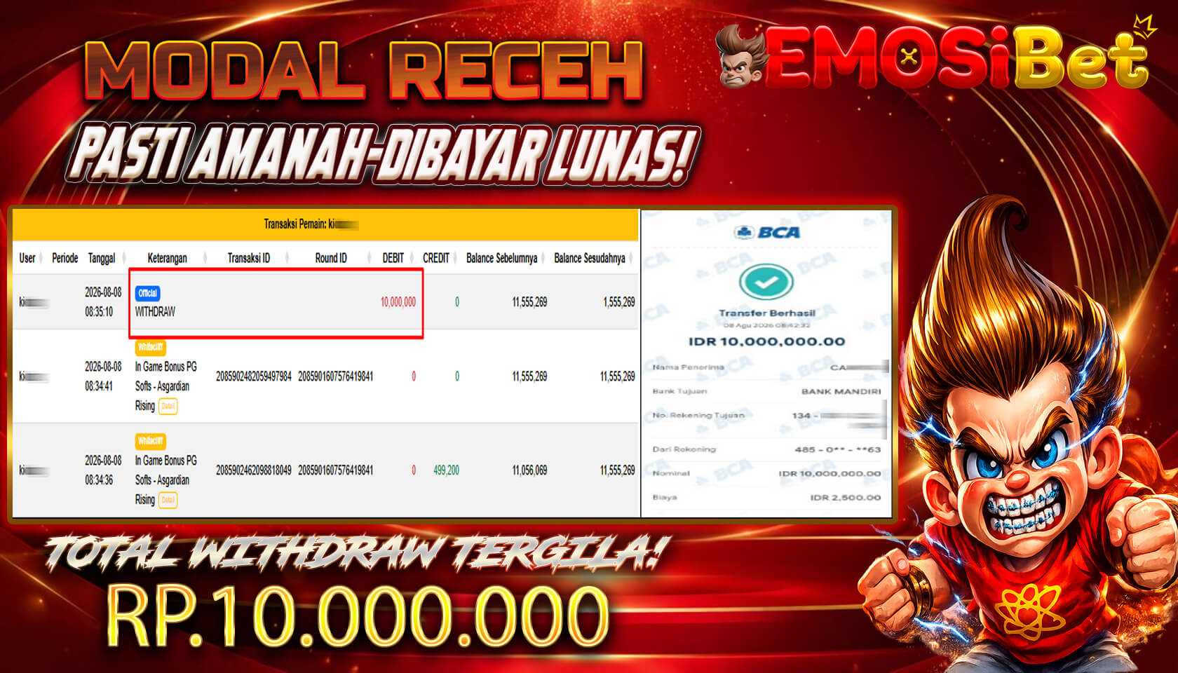 BUKTI JP MEMBER EMOSIBET