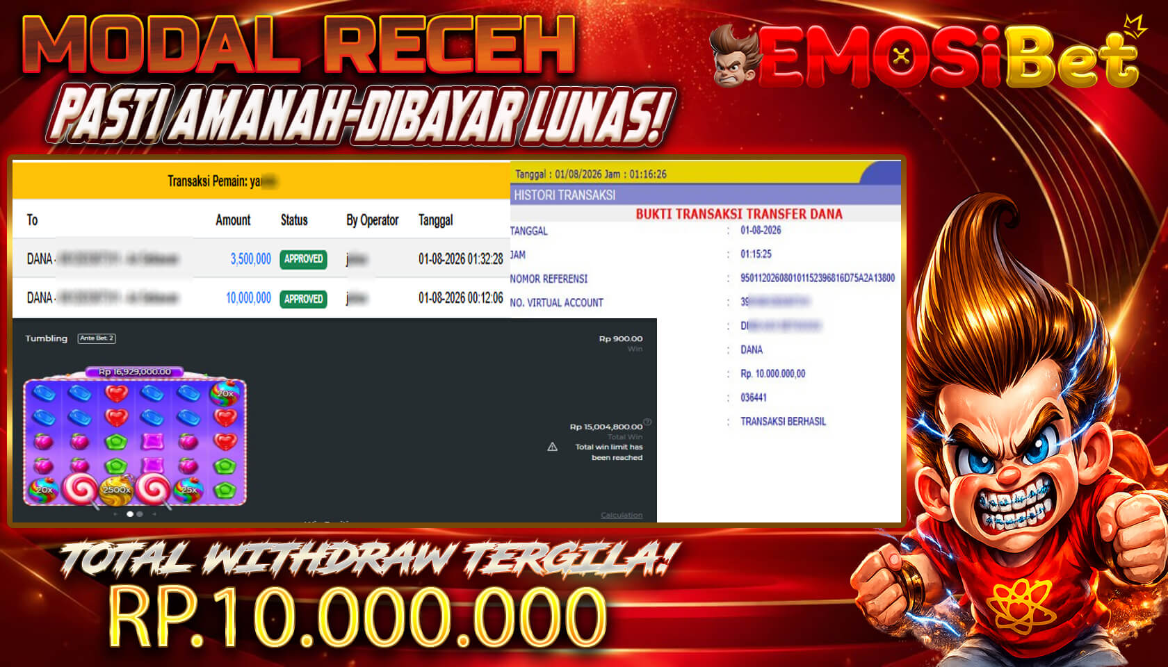 BUKTI JP MEMBER EMOSIBET