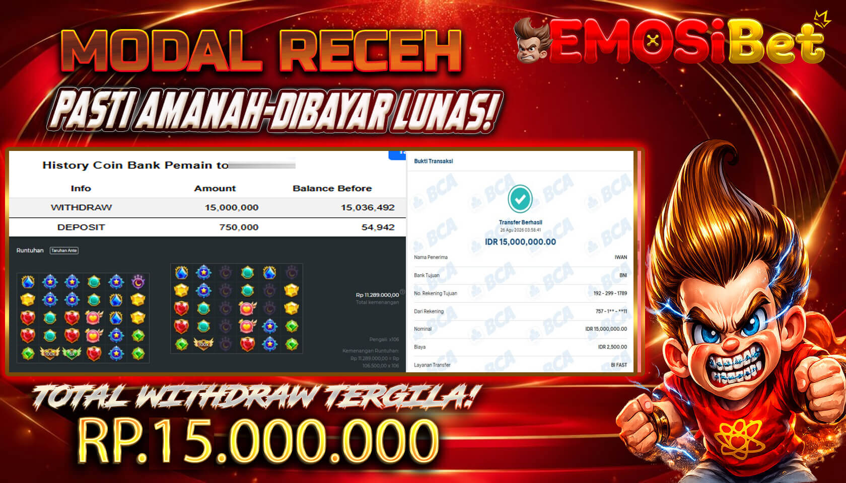 BUKTI JP MEMBER EMOSIBET