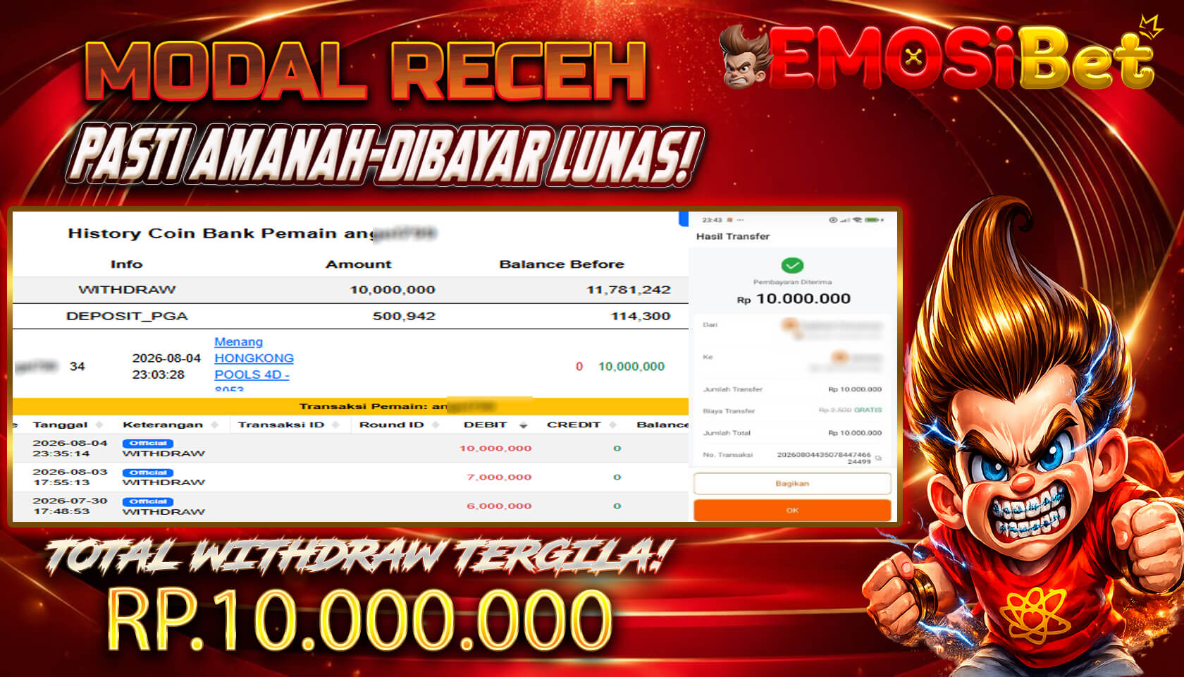BUKTI JP MEMBER EMOSIBET