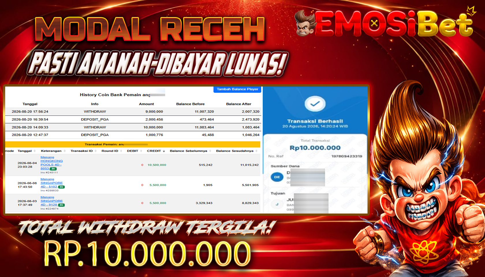 BUKTI JP MEMBER EMOSIBET