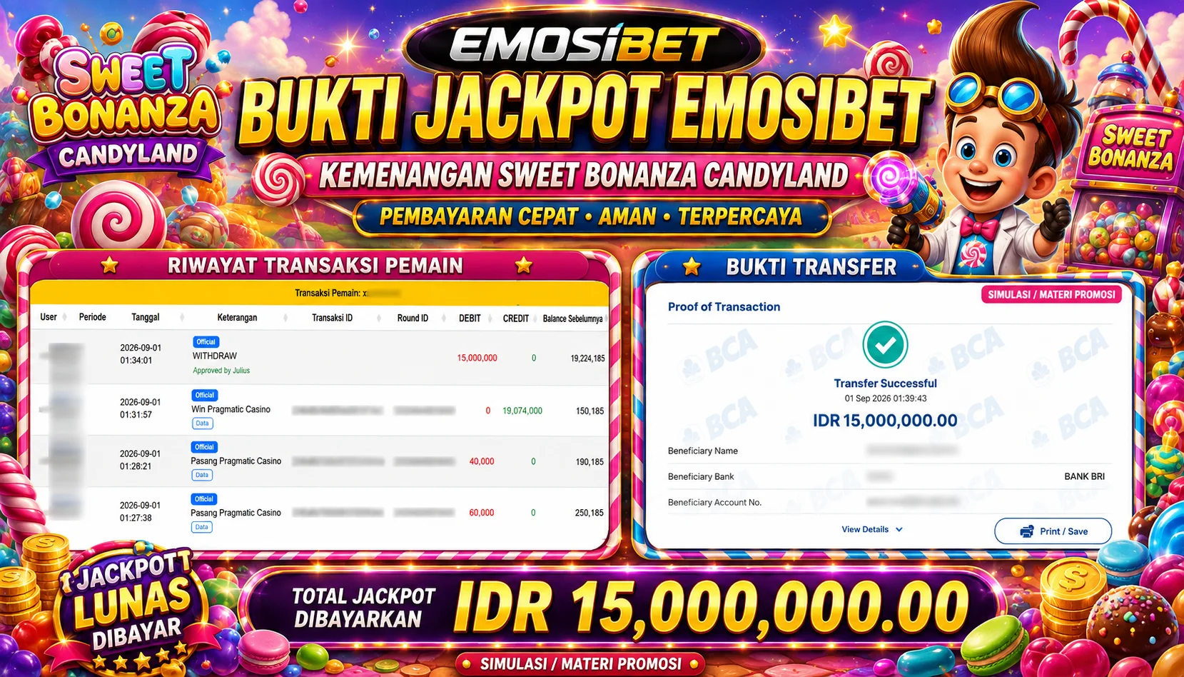 BUKTI JP MEMBER EMOSIBET