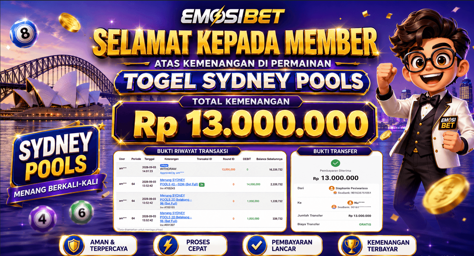 BUKTI JP MEMBER EMOSIBET
