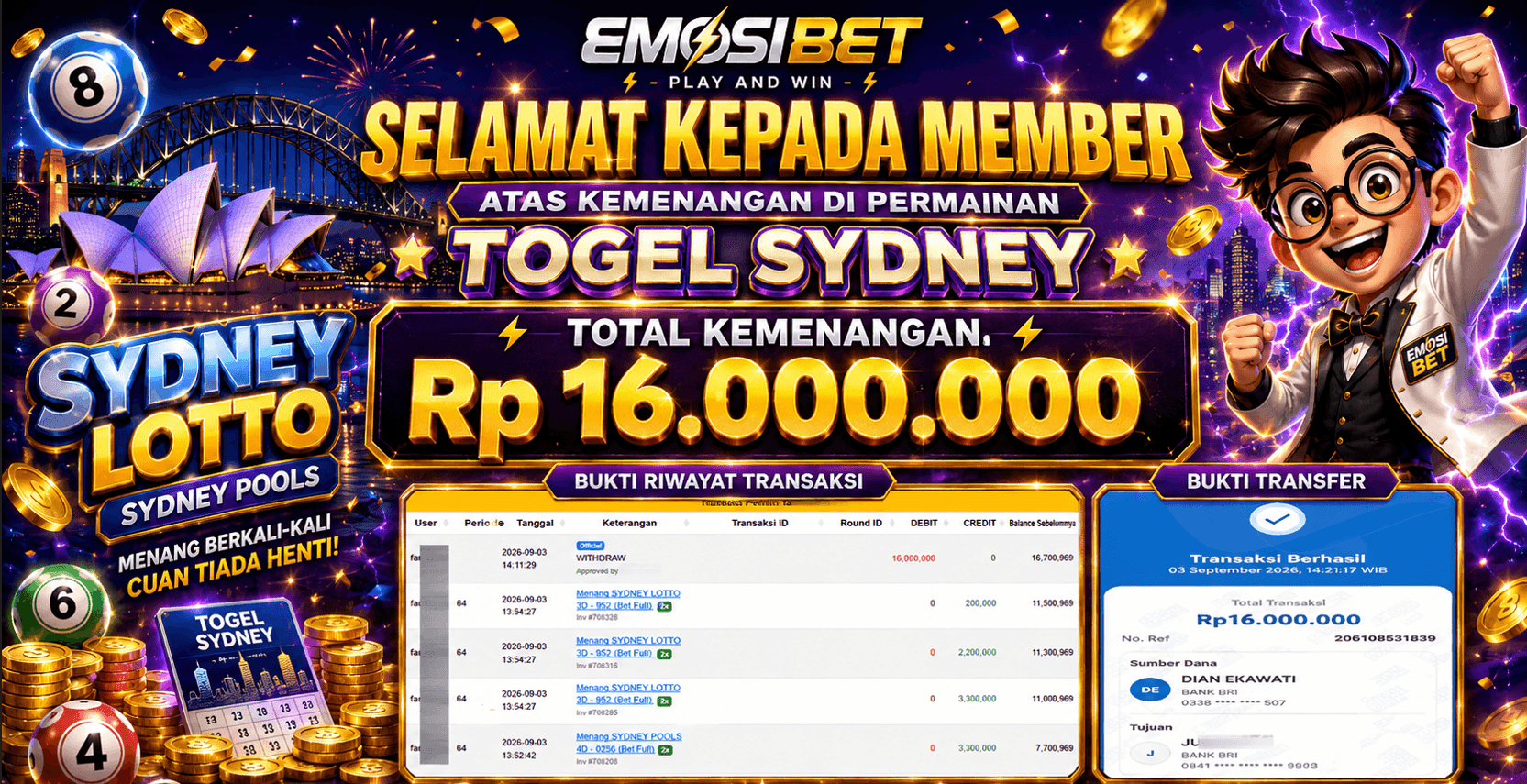 BUKTI JP MEMBER EMOSIBET